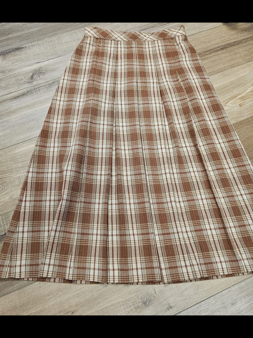 Classic Brown Plaid A-Line Skirt Vintage